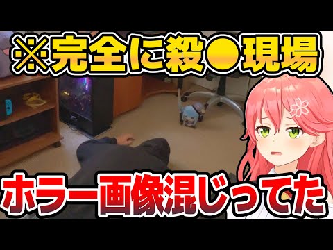 部屋紹介で混じってたすいちゃんの殺●現場を見て恐怖するみこちw【ホロライブ切り抜き/さくらみこ/星街すいせい】