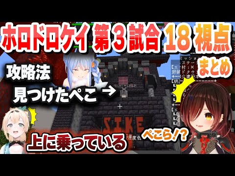 ホロドロケイ第３試合 ゲームの攻略法を発見するぺこら　神試合 全視点まとめ【ホロライブ/切り抜き/ホロライブノート】