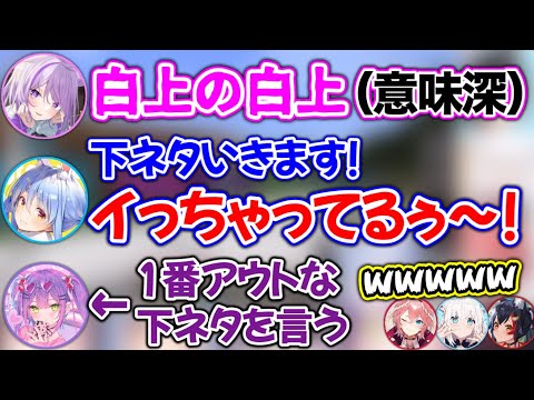 大喜利大会が下ネタ大会と化してしまうシーン【ホロライブ切り抜き/猫又おかゆ/白上フブキ/大神ミオ/鷹嶺ルイ/兎田ぺこら/常闇トワ/博衣こより】