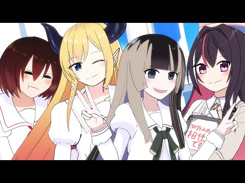 【手描き】アニメ「妄想ホロライブ学園」らでん編PV【ホロライブ切り抜き/ReGLOSS/儒烏風亭らでん】