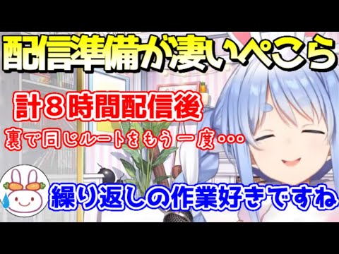 配信と同じことを裏でやるのを苦と思わないストイック過ぎるぺこーらｗ【ホロライブ／切り抜き】