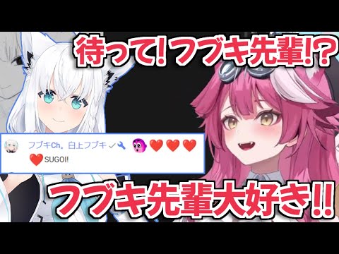 【ホロライブEN切り抜き】コメント欄に大好きな先輩が現れて大興奮するRaora Panthera【白上フブキ】